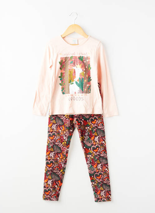 Ensemble pantalon type de haut t-shirt rose BOBOLI fille