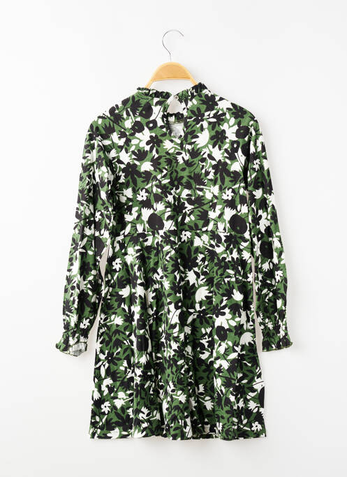 Robe mi-longue col rond manches longues vert BOBOLI fille