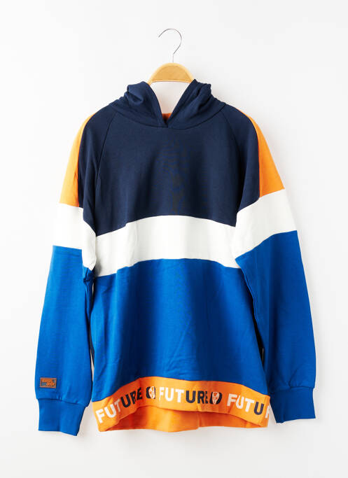 Sweat-shirt à capuche manches longues manches longues bleu BOBOLI garcon