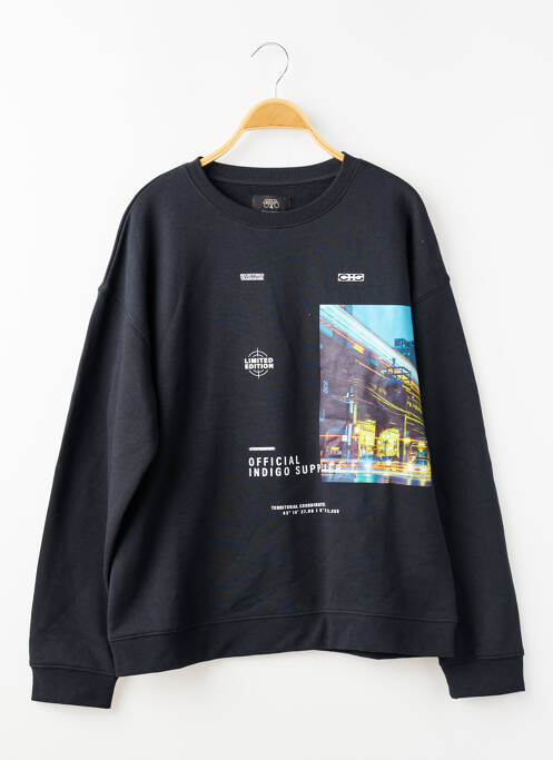 Sweat-shirt sérigraphie floquée manches longues noir LE TEMPS DES CERISES garcon