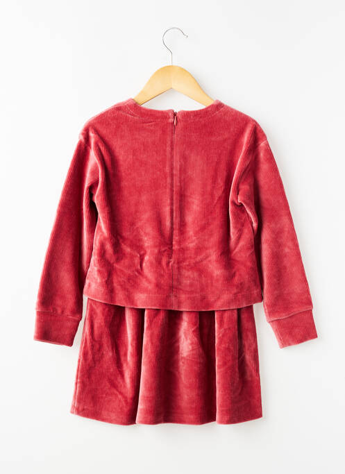 Robe courte coupe droite manches longues rouge BOBOLI fille