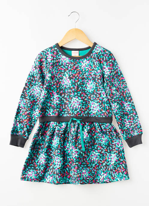 Robe courte imprimé fantaisie manches longues vert BOBOLI fille