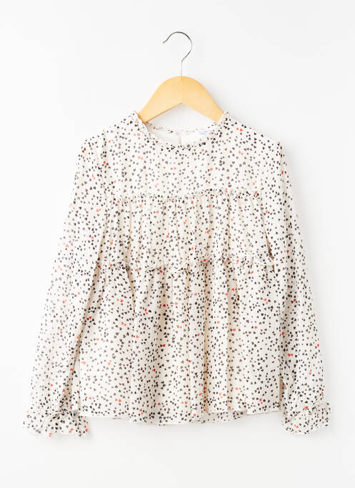 Blouse manches longues manches longues blanc MAYORAL fille