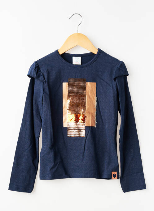 T-shirt stretch manches longues bleu BOBOLI fille