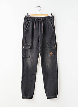 Pantalon cargo stretch taille élastique noir BOBOLI garcon