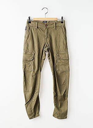 Pantalon cargo stretch taille ajustable vert LE TEMPS DES CERISES garcon