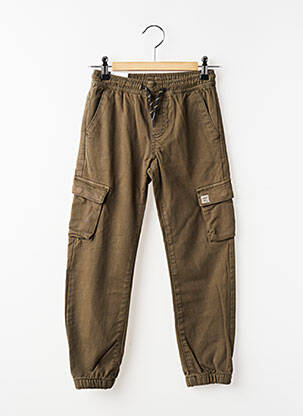 Pantalon cargo stretch taille élastique vert MAYORAL garcon