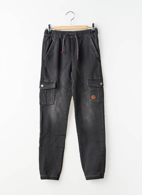 Pantalon cargo stretch taille élastique noir BOBOLI garcon