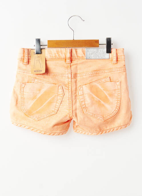 Short stretch taille ajustable orange BECKARO fille
