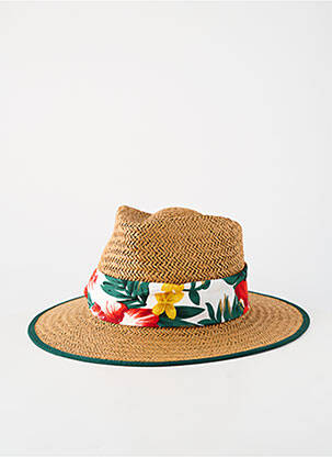 Chapeau imprimé fleurs vert M BY FLECHET unisexe