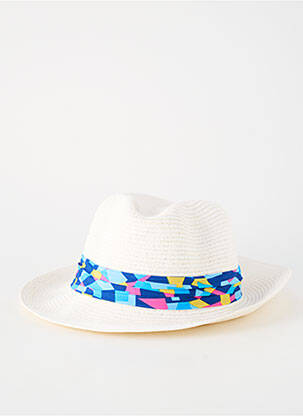 Chapeau imprimé fantaisie blanc CRAMBES unisexe