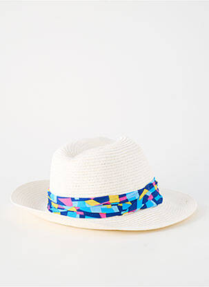 Chapeau imprimé fantaisie blanc CRAMBES unisexe