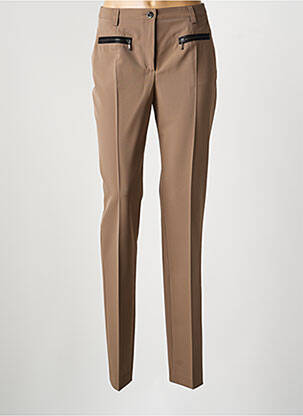 Pantalon slim tissage popeline taille normale marron JUMFIL femme