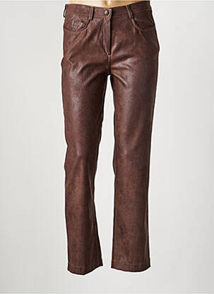 Pantalon droit stretch taille normale marron JUMFIL femme