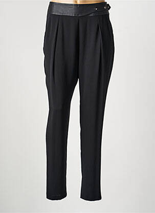 Pantalon slim tissage popeline taille normale noir LAUREN VIDAL femme