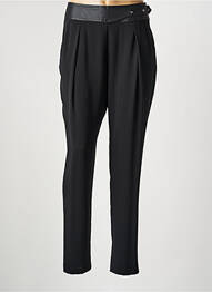 Pantalon slim tissage popeline taille normale noir LAUREN VIDAL femme