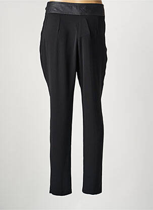 Pantalon slim tissage popeline taille normale noir LAUREN VIDAL femme