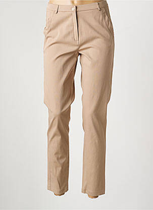 Pantalon chino tissage popeline taille normale beige JUMFIL femme