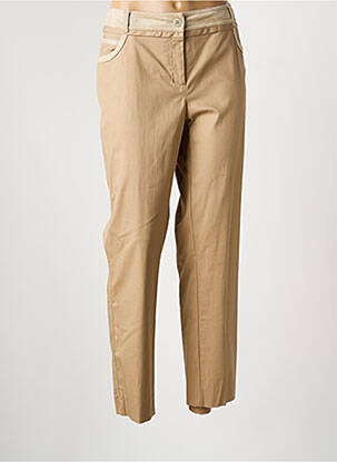 Pantalon droit stretch taille normale marron FUEGO WOMAN femme