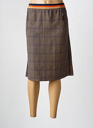 Jupe mi-longue stretch marron BETTY BARCLAY femme