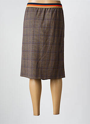 Jupe mi-longue stretch marron BETTY BARCLAY femme