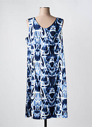 Robe mi-longue imprimé fantaisie sans manche bleu JUMFIL femme