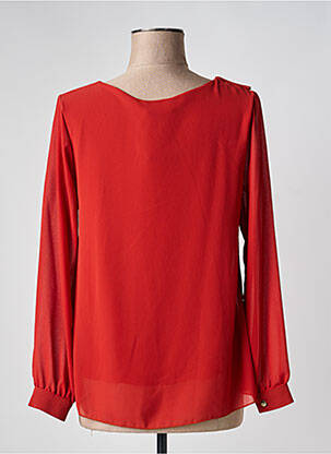 Blouse poignets boutonnés avec fente manches longues orange QUATTRO femme
