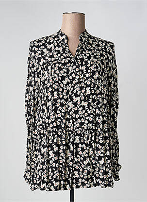 Blouse imprimé fleurs manches longues noir QUATTRO femme