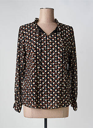 Blouse imprimé fantaisie manches longues noir QUATTRO femme