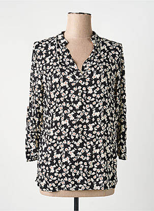 Blouse imprimé fantaisie manches longues noir QUATTRO femme