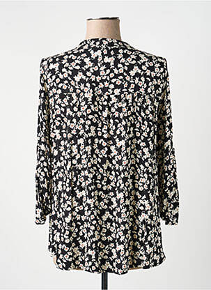 Blouse tissage popeline manches longues noir QUATTRO femme