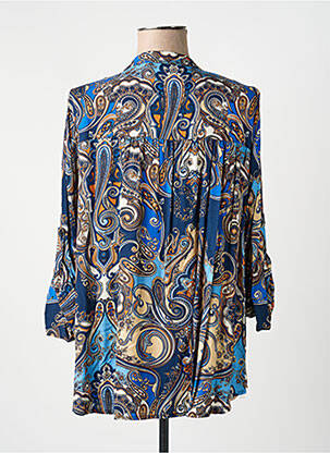 Blouse imprimé fantaisie manches longues bleu QUATTRO femme