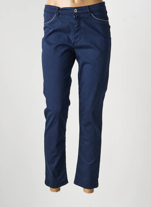 Pantalon 7/8 stretch taille normale bleu SAINT HILAIRE femme