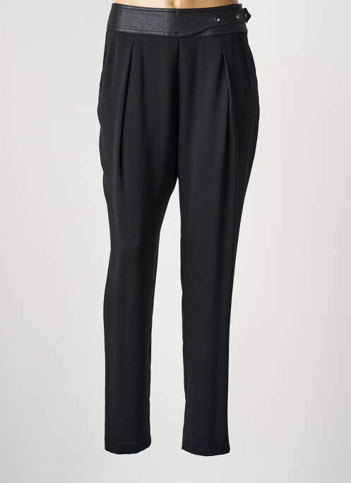 Pantalon slim tissage popeline taille normale noir LAUREN VIDAL femme