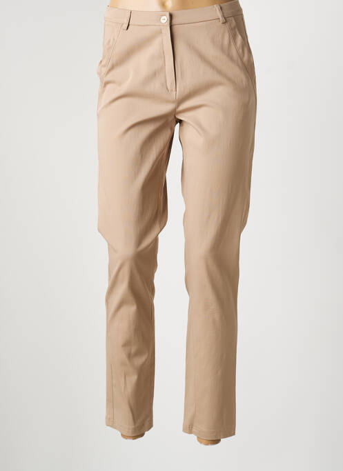 Pantalon chino tissage popeline taille normale beige JUMFIL femme