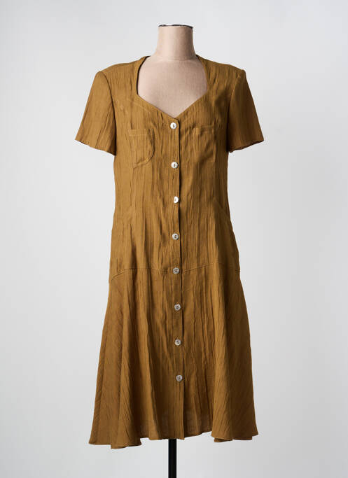Robe mi-longue manches courtes manches courtes vert JUMFIL femme