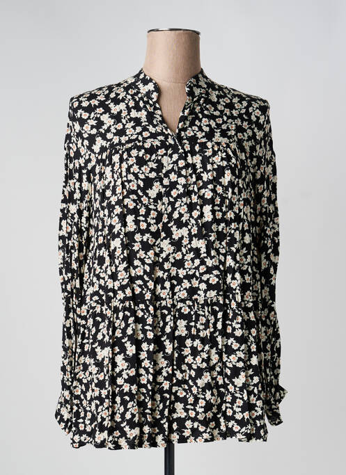 Blouse imprimé fleurs manches longues noir QUATTRO femme