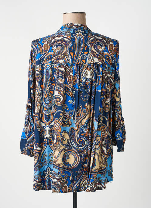 Blouse imprimé fantaisie manches longues bleu QUATTRO femme
