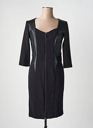 Robe mi-longue manches longues manches longues noir ÉCLÀ femme