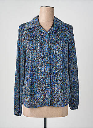 Chemisier imprimé fantaisie manches longues bleu QUATTRO femme