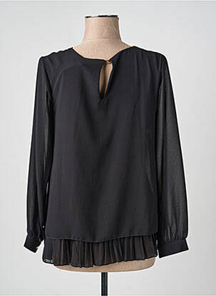 Blouse col rond manches longues noir QUATTRO femme