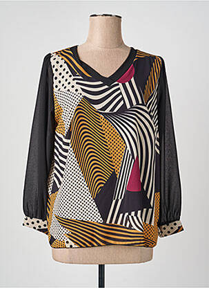 Top imprimé fantaisie manches longues noir QUATTRO femme