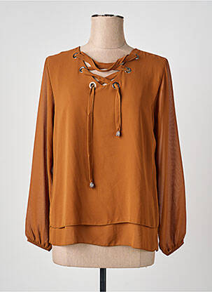Blouse manches longues manches longues marron QUATTRO femme