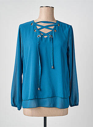 Blouse manches longues manches longues bleu QUATTRO femme