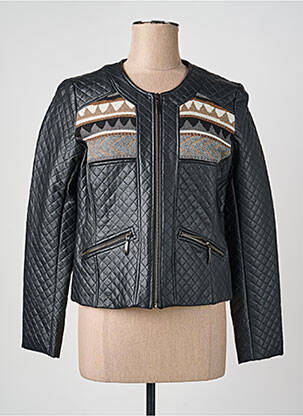 Veste casual col rond noir QUATTRO femme