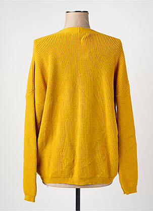 Gilet manches longues fermeture boutonnée sur le devant jaune SHARON'S femme