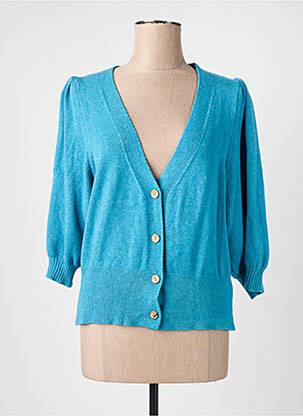 Gilet manches longues manches 3/4 bleu QUATTRO femme