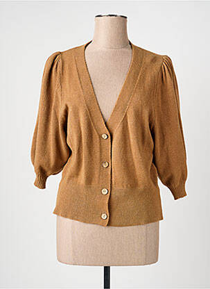 Gilet manches longues manches 3/4 marron QUATTRO femme