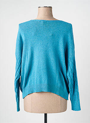 Pull coupe droite manches longues bleu QUATTRO femme