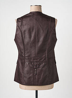 Veste simili cuir poches marron JUMFIL femme